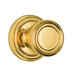 Brinks Push Pull Rotate Barrett‎ Passage Door Knob Polished Brass KW1 1.75"